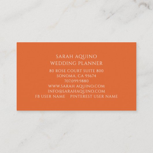 エレガントなケシの水彩画の花柄のイベントプランナー 名刺 (裏面)