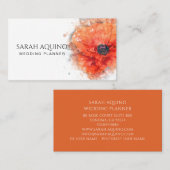 エレガントなケシの水彩画の花柄のイベントプランナー 名刺 (正面/裏面)