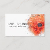 エレガントなケシの水彩画の花柄のイベントプランナー 名刺 (正面)