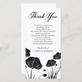 エレガントなケシ|の悔やみや弔慰は感謝していしています サンキューカード (正面/裏面)