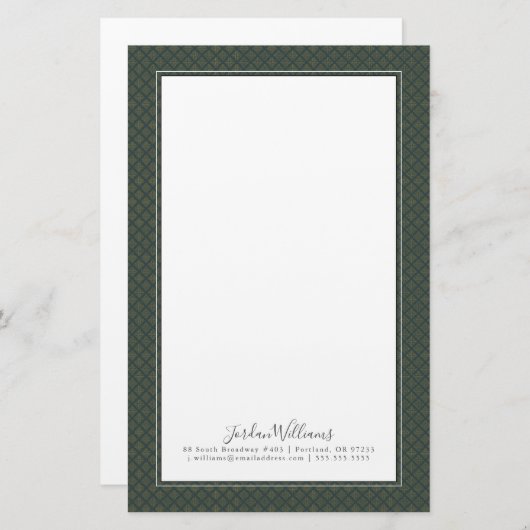 エレガントなケルト結び目模様パターン 便箋 (正面/裏面)