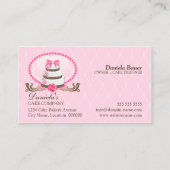 エレガントなケーキのベーカリーのダマスク織 名刺 (裏面)