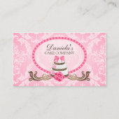 エレガントなケーキのベーカリーのダマスク織 名刺 (正面)
