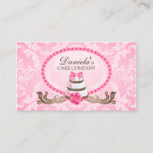 エレガントなケーキのベーカリーのダマスク織 名刺 (正面)