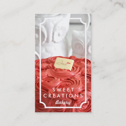エレガントなケーキのベーカリーの名刺 名刺 (正面)