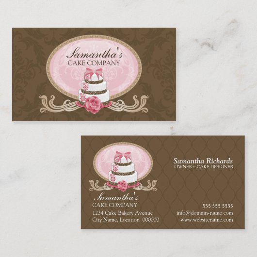 エレガントなケーキのベーカリー 名刺 (正面/裏面)