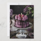 エレガントなケーキの誕生日パーティー 招待状 (正面)
