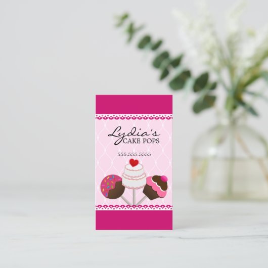 エレガントなケーキはBakeshopをぽんと鳴らします 名刺 (スタンド正面)