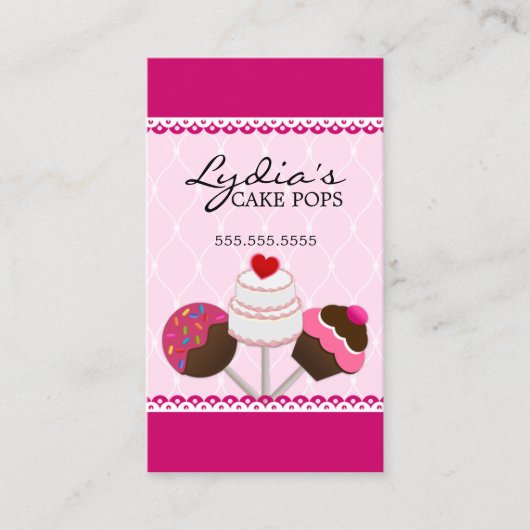 エレガントなケーキはBakeshopをぽんと鳴らします 名刺 (正面)