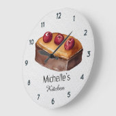 エレガントなケーキベイカーパティシシェフパーソナライズ ラージ壁時計 (傾斜)