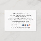 エレガントなケーキミキサー 黄色とピンクの蘭の花 バーガーケーキ屋 名刺 (裏面)