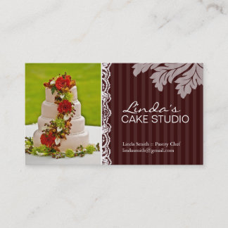 エレガントなケーキ%PIPE%のベーカリーの名刺 名刺