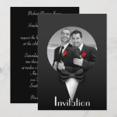 エレガントなゲイのタキシード結婚式招待状 招待状 (正面/裏面)