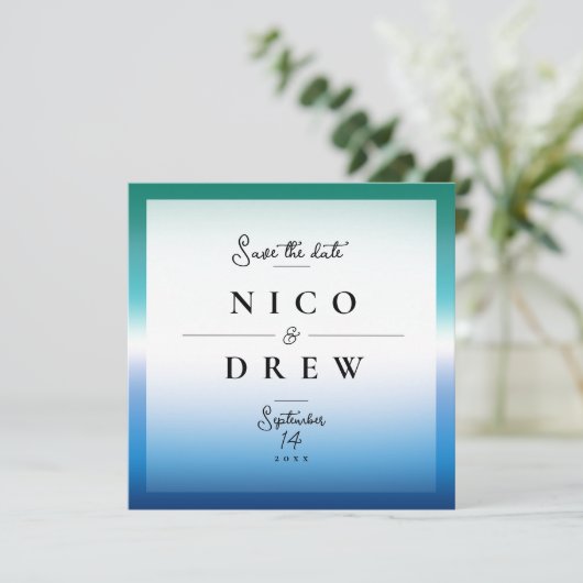 エレガントなゲイ男性のプライドウェディング セーブザデート (スタンド正面)