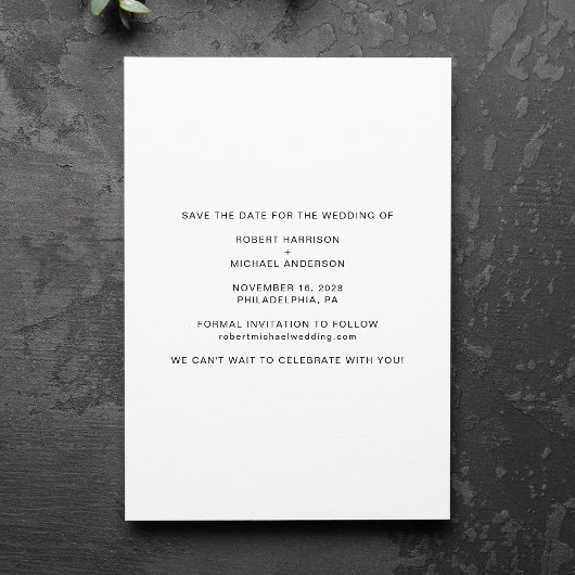 エレガントなゲイ ウェディング タキシード 水彩画 セーブザデート