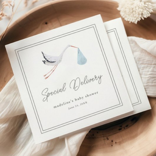 エレガントなコウテイペンギン ベビーシャワー スタンダードカクテルナプキン