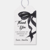エレガントなコケッティ ブラックリボン 誕生日ギフトタグ ギフトタグ (正面)