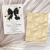 エレガントなコケティエ ブラックボウ ワイルドフラワーズ 招待状