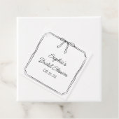 エレガントなコケティエ 手描きのボウがキュートな ブライダルシャワー フェイバータグ (インサイチュ)