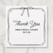 エレガントなコケティッシュなボウの結婚式前のお礼 フェイバータグ (正面)