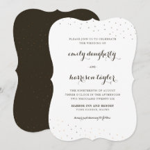 エレガントなココアと白のドット ウェディング