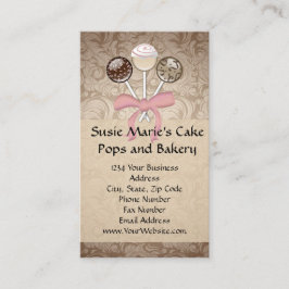 エレガントなココアダマスク織のケーキの破裂音の名刺 名刺