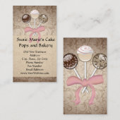 エレガントなココアダマスク織のケーキの破裂音の名刺 名刺 (正面/裏面)
