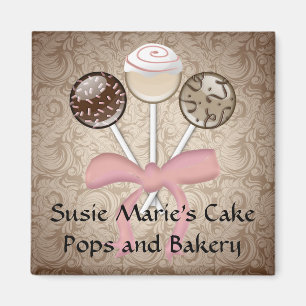 エレガントなココアダマスク織のケーキの破裂音 マグネット
