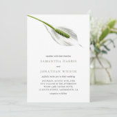 エレガントなコットンホワイトのピースリリーウェディング 招待状 (スタンド正面)