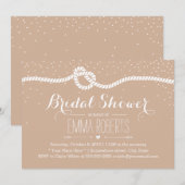 エレガントなコンフェッティドット タイング・ザ・ノット  ブライズシャワー 招待状 (正面/裏面)