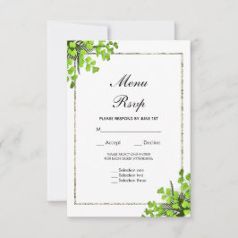 エレガントなコーナーフェアンデコレーション結婚式メニュー RSVP