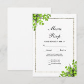 エレガントなコーナーフェアンデコレーション結婚式メニュー RSVP (正面/裏面)