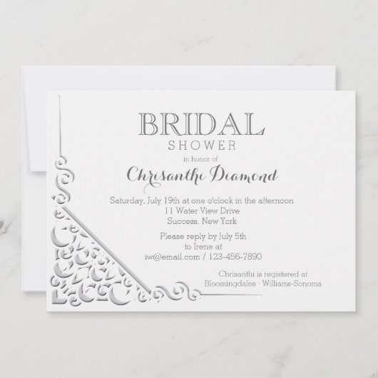 エレガントなコーナー招待状 招待状 (正面)