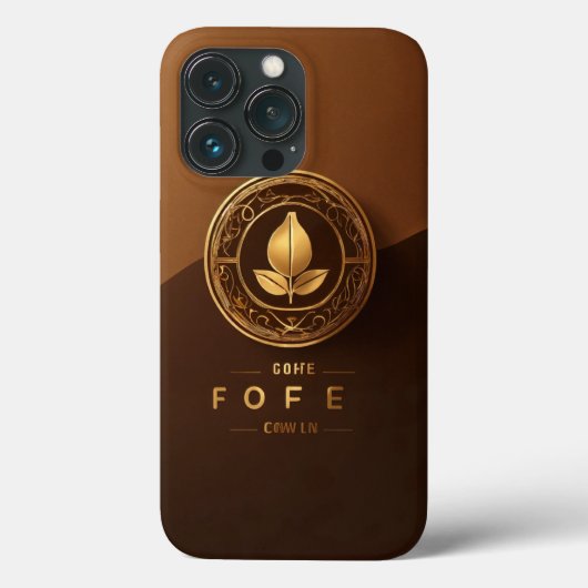 エレガントなコーヒーシードロゴ - ゴールデンアクセントデザイン Case-Mate iPhoneケース (裏面)