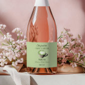 エレガントなコーヒーテーマにぴったりな抹茶のブライズシャワー スパークリングワインラベル