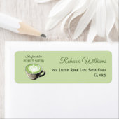 エレガントなコーヒーテーマにぴったりな抹茶のブライズシャワー ラベル (インサイチュ)