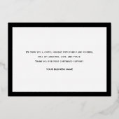 エレガントなコーポレートブラックゴールドホリデーカード 箔シーズンカード (裏面)