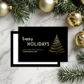 エレガントなコーポレートブラックゴールドホリデーカード 箔シーズンカード