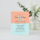 エレガントなコーラルとミントグリーンのツートンカラースプリット 招待状 (スタンド正面)