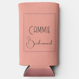 エレガントなコーラルピンクのグランピング・バチェロレッテパーティー スリム缶クーラー