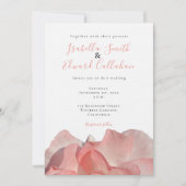 エレガントなコーラルピンクのローズフラワーの結婚式招待状 招待状 (正面)