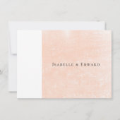 エレガントなコーラルピンクの花のバラのミニマルなウェディング セーブザデート (裏面)