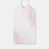 エレガントなコーラルピンクの花 ユーカリ 感謝 ギフトタグ (裏面)