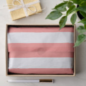 エレガントなコーラルホワイトのストライプ模様 薄葉紙 (ギフト)