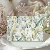 エレガントなコーラルリリーのウェディングRSVPカード パステル 招待状