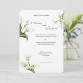 エレガントなコーラルリリーの招待状 - 花のデザイン 招待状 (スタンド正面)