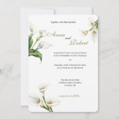 エレガントなコーラルリリーの招待状 - 花のデザイン 招待状 (正面)