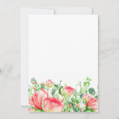 エレガントなコーラル ブッシュ ガーデン ローズ 引退パーティー 招待状 (裏面)