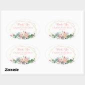 エレガントなコーラル ブライダル シャワー スクエア ステッカー (シート)