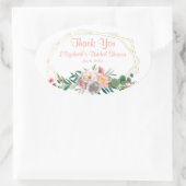 エレガントなコーラル ブライダル シャワー スクエア ステッカー (バッグ)